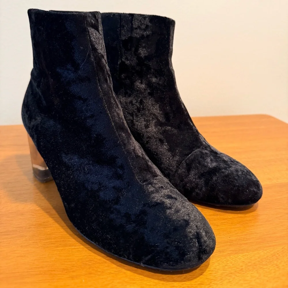 Rag & Bone Drea Black Velvet Ankle Boots